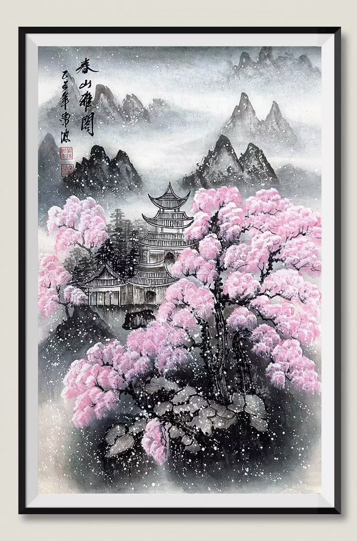 Elegant Pavilion Among Spring Hills