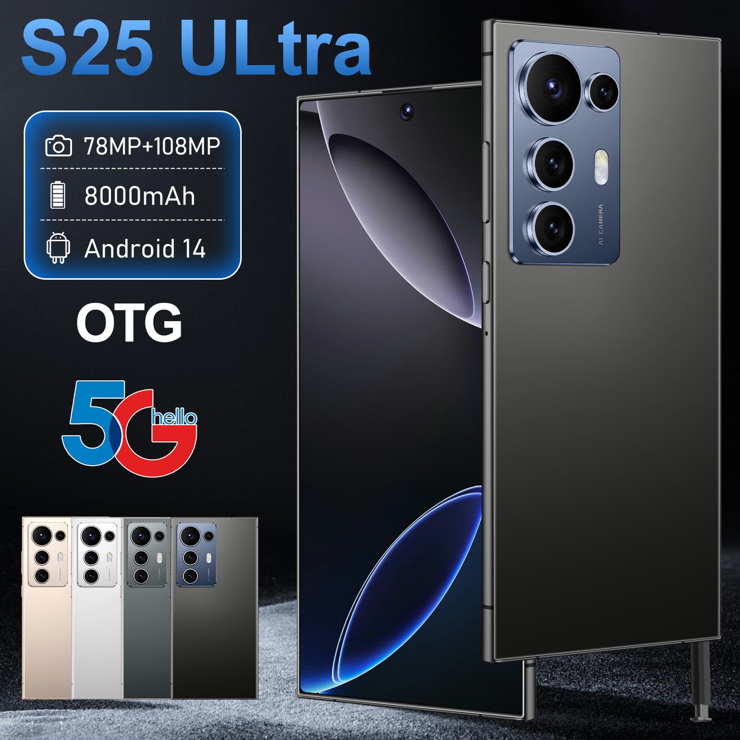 Global Version S25 Ultra Android 14 Smartphone 7.3 Inch 16GB+1TB High Quality Unlocked 5G Network Deca Core 108MP Super