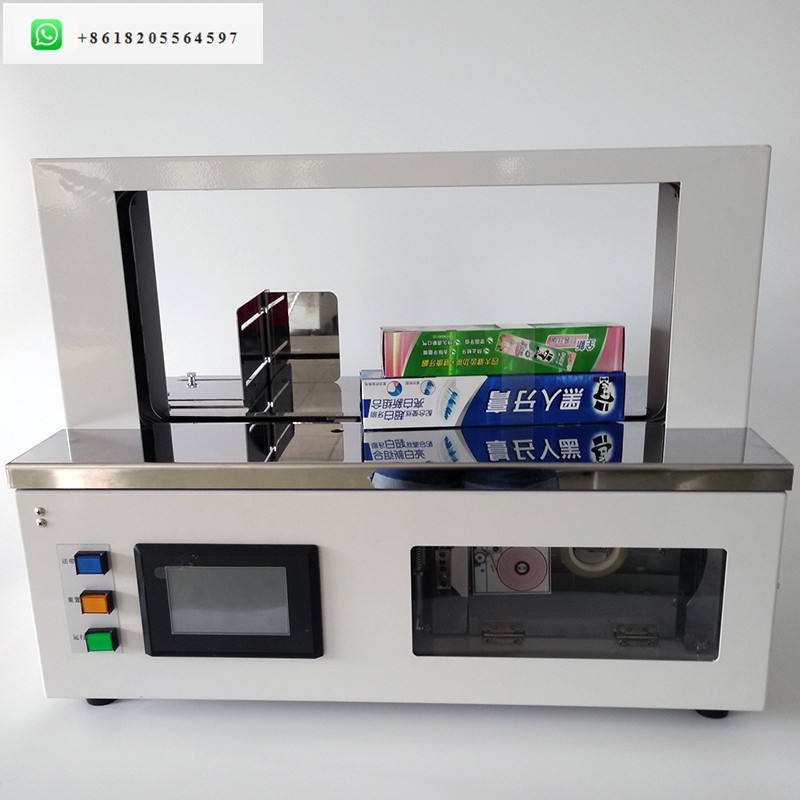 Stacked Product Wrapping Machine Heat Sealing Strapping Box Machine Automatic 30mm Tape Strapping Machine for Printing Factory