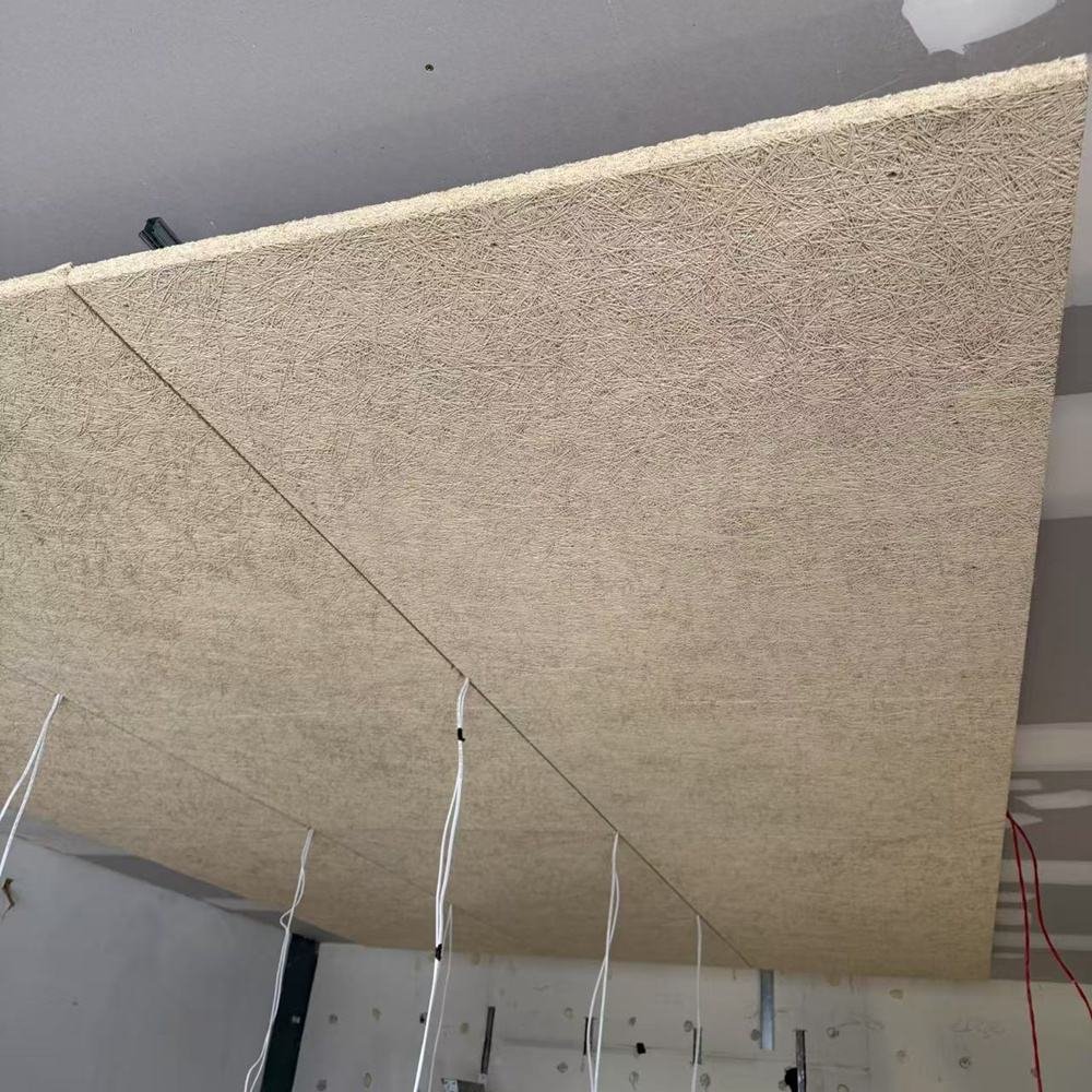 Tegular Edge Wood Wool Ceiling Panels Building Material Wall Wood Fiber Acoustic Ceiling Tiles for Wall Panels Argentina With