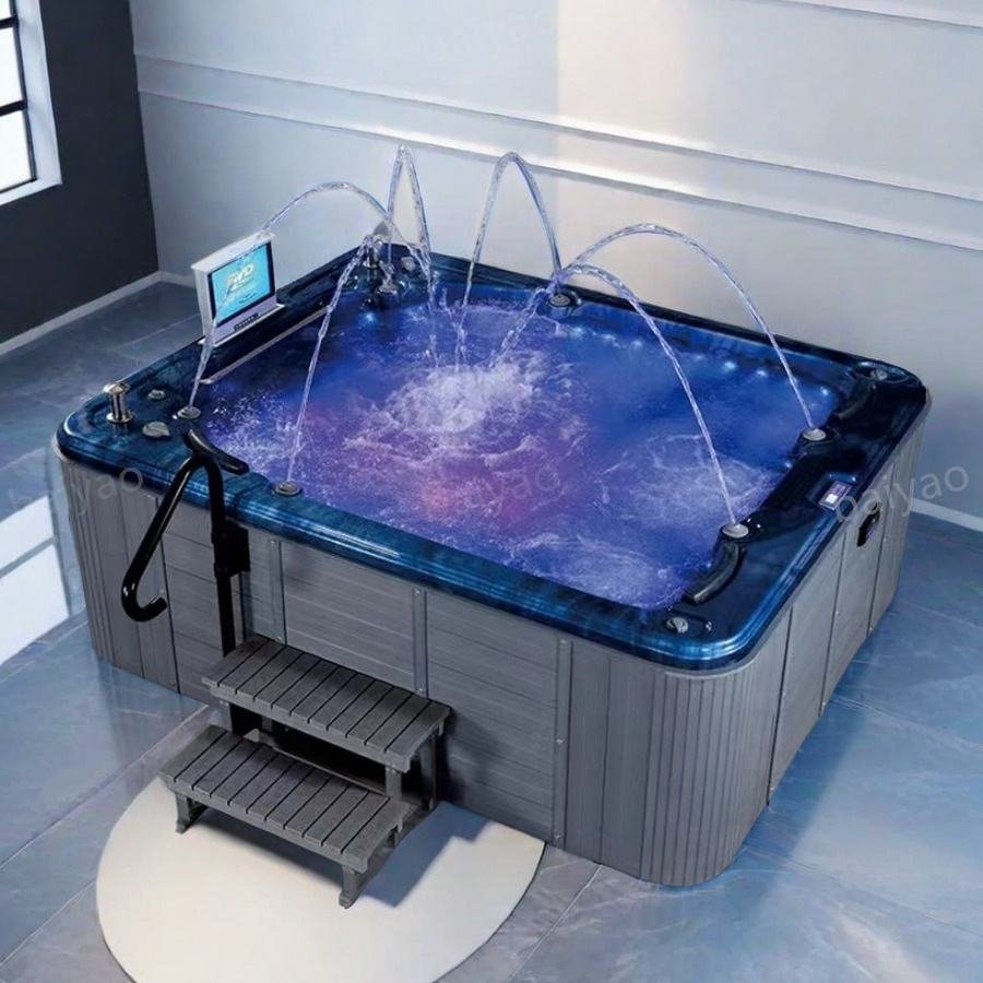 Hot Sale Outdoor Whirlpools Tub 5-6 Persons Jakuzzi Deluxe System Bathtub Combo Massage Hot Tubs With Jacuzzie Function