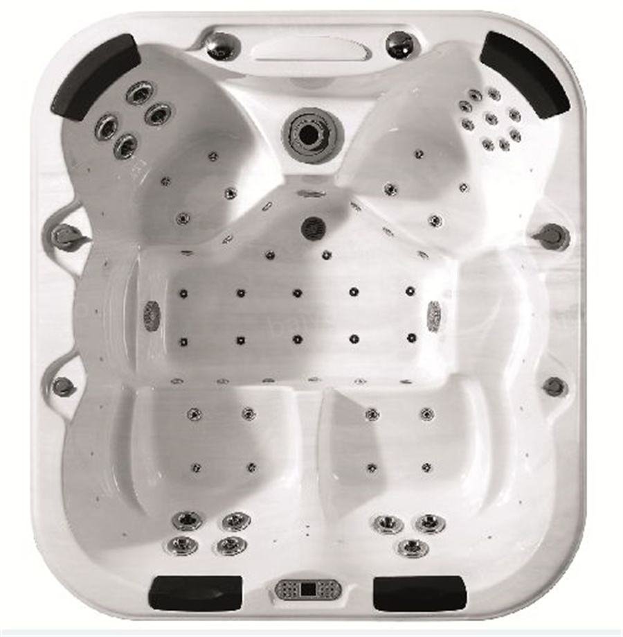 Luxury 4 People Spa Outdoor Hot Tub With Balboa System Hydrotherapy Massage Bath Tub and Customized LED Corner Lights in Hotel