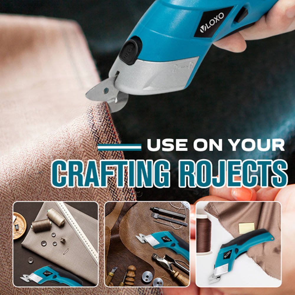 Handheld Fabric Leather Scissors Rechargeable Power Cutter Tool for Sewing Tailoring DIY Crafting Supplies