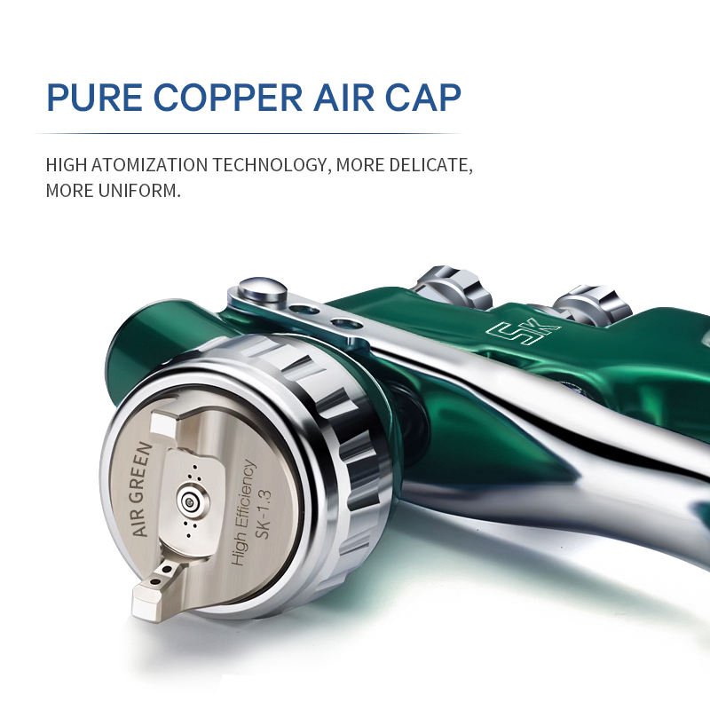 AIR GREEN SK HVLP Top-coat Factory Price 1.3mm Car Painting Sprayer Automotive High Atomization Non-Drip LVMP Spray Gun