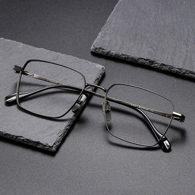 Pure Titanium Optical Glasses Frame for Men Square Eyewear New Male Classic Full Myopia Prescription Male Eyeglasses Frames