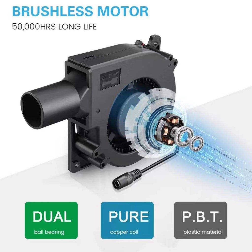 9733 High Pressure Plastic Blades Blower 97x95x33mm 12V 1.2A DC Fan for Induction Cooker BBQ