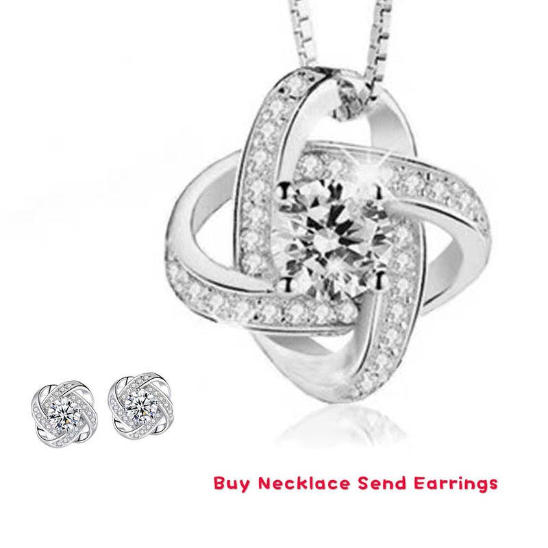 925 Sterling Silver Zircon Clover Flower Necklaces Pendants for Women High Quality Jewelry