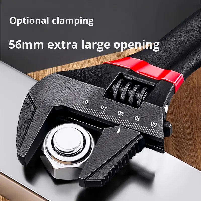 Industrial Short Handle Universal Multi-function Adjustable Wrench, Household Non-Slip 6-Inch Wide Mouth Adjustable Wrench