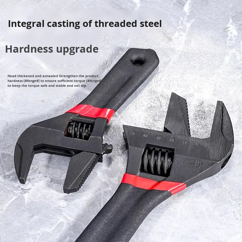 Industrial Short Handle Universal Multi-function Adjustable Wrench, Household Non-Slip 6-Inch Wide Mouth Adjustable Wrench