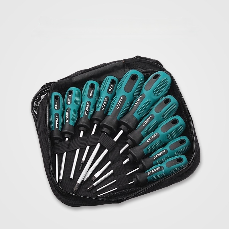Electrician Industrial Grade Plastic Handle Cross/Straight Type Screwdriver Set Multipurpose Adjustable Torque Repair Tool
