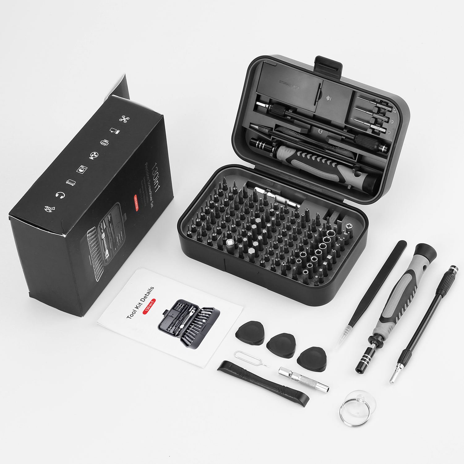New 130 in 1 Magnetic Screwdriver Bits Multi-function Professional Repair Tool Set Aluminum Alloy Handle Mini Screwdriver Set