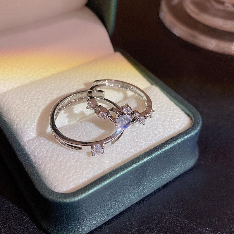 Custom Butterfly Heart Dainty Simple Rings Brilliant Stackable Women Men Couple Marriage Wedding Rings Fashion Jewelry Sets