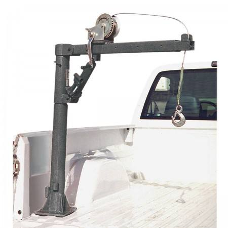 Hand Winch Pickup Truck Crane 1000LBS Capacity, 2m Max Lifting Height Small Truck Mounted Jib Crane for Cargo Loading