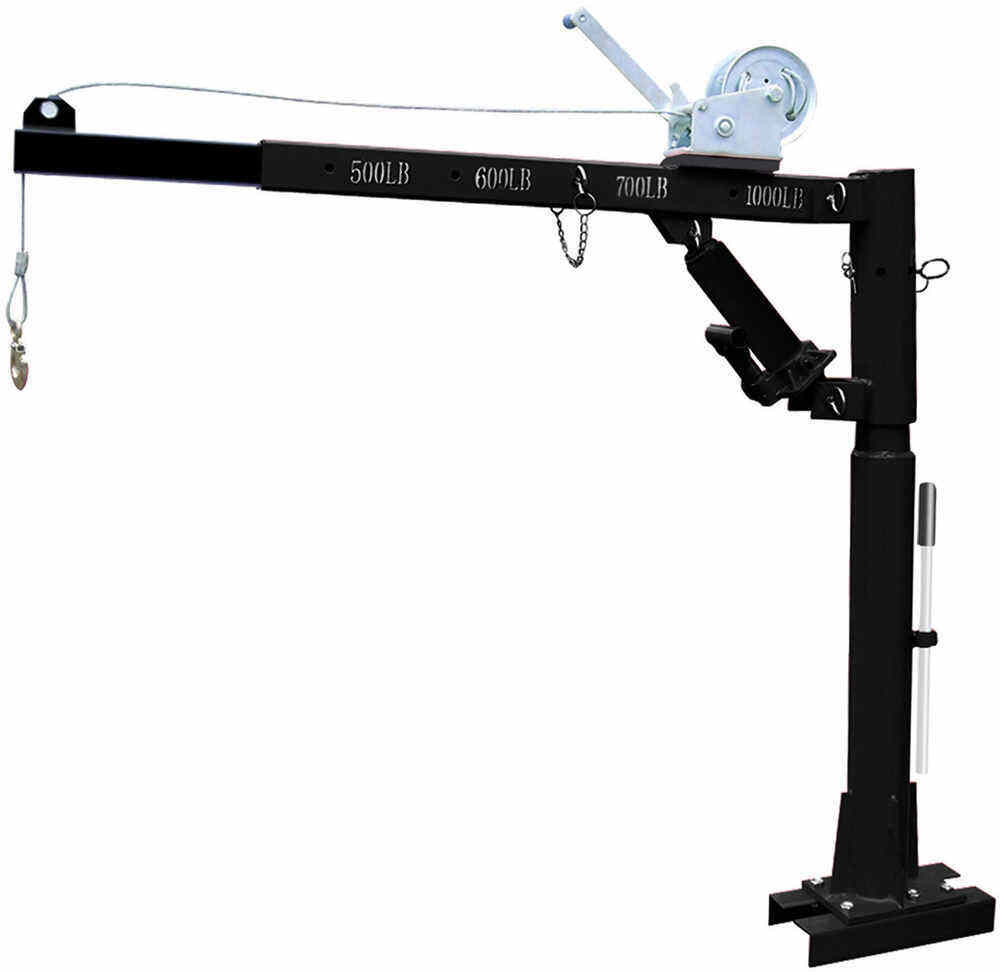 Hand Winch Pickup Truck Crane 1000LBS Capacity, 2m Max Lifting Height Small Truck Mounted Jib Crane for Cargo Loading