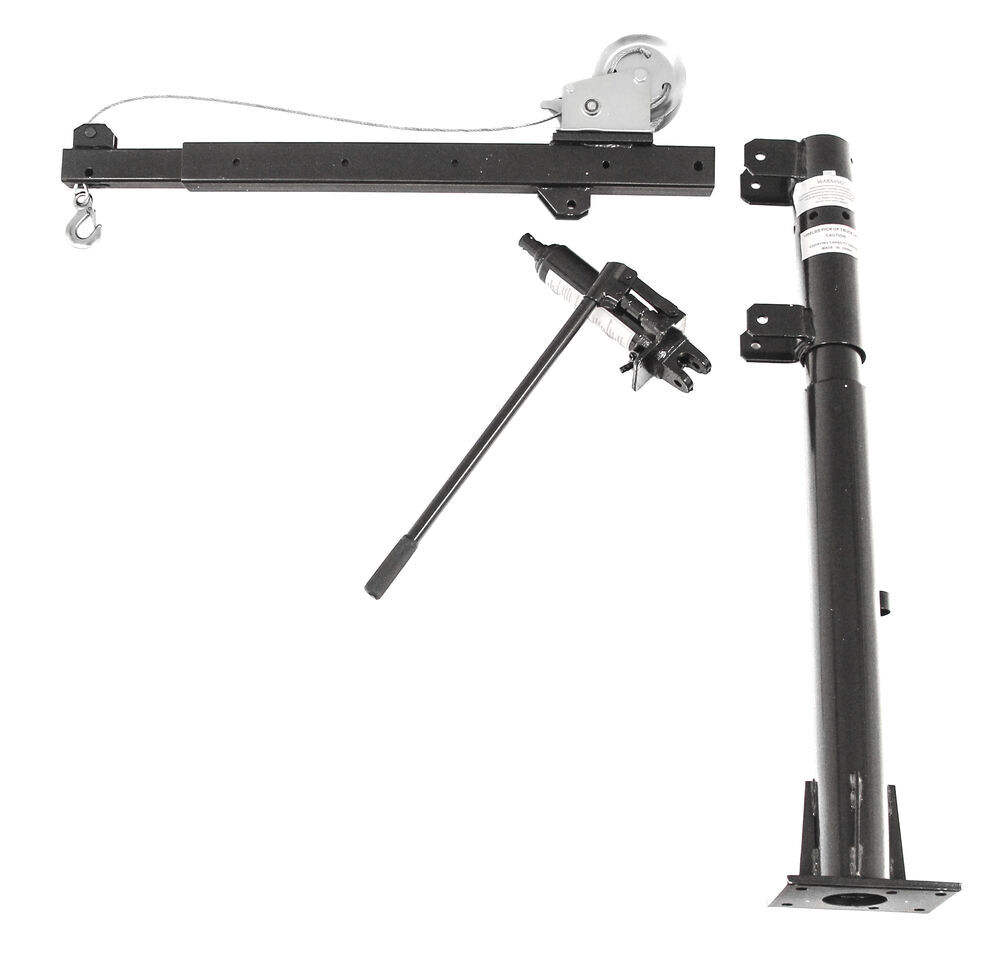 Hand Winch Pickup Truck Crane 1000LBS Capacity, 2m Max Lifting Height Small Truck Mounted Jib Crane for Cargo Loading