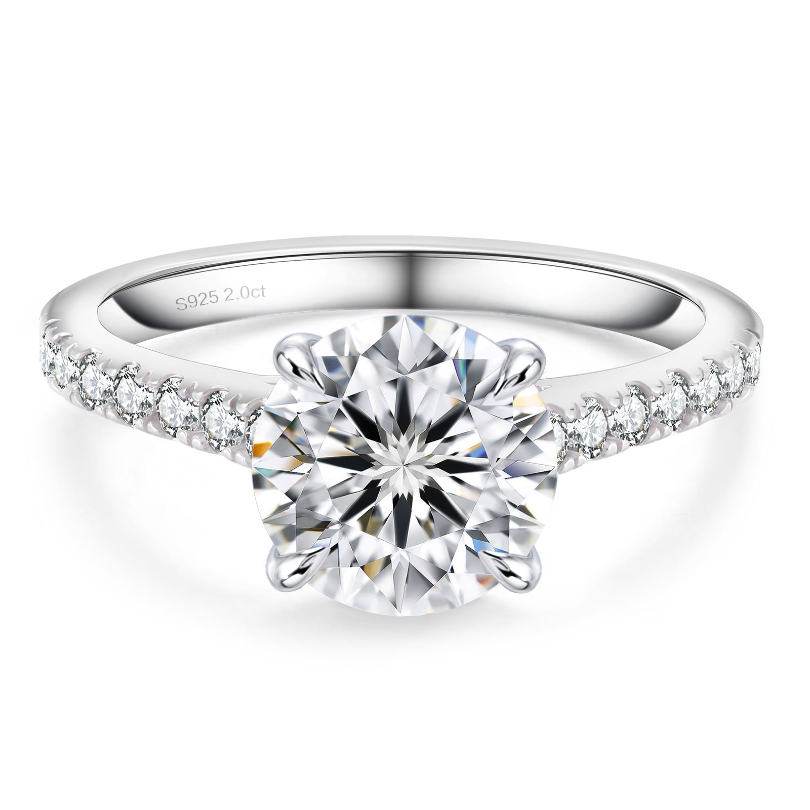 1ct 2ct 3ct Moissanite Ring Fine Jewelry Gifts Wedding Promise 925 Sterling Silver Engagement GRA VVS Diamond Fashion Women Ring