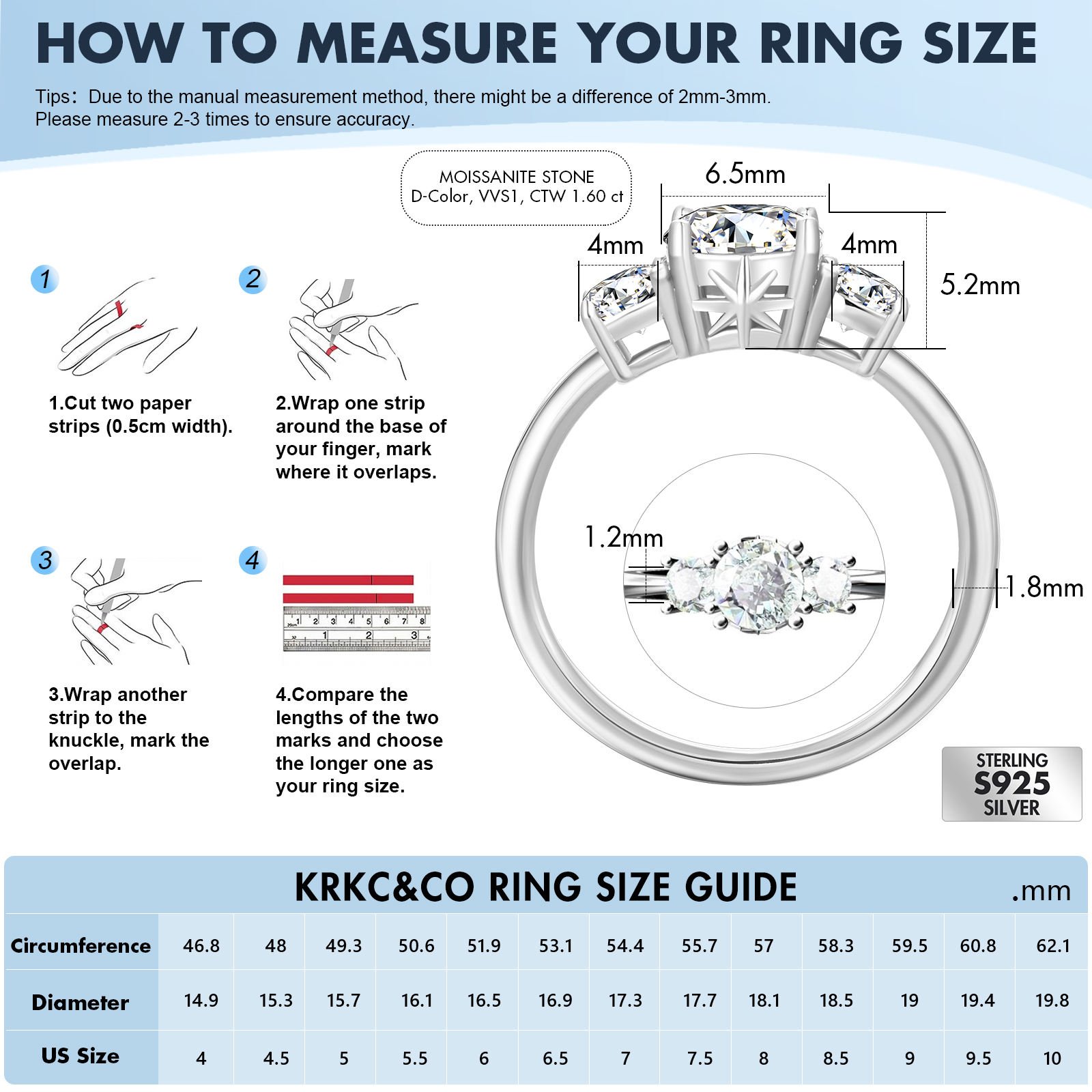 Moissanite Wedding Jewelry 925 Sterling Silver White Gold Plated 1ct 2ct GRA VVS Diamond Engagement Moissanite Rings for Women