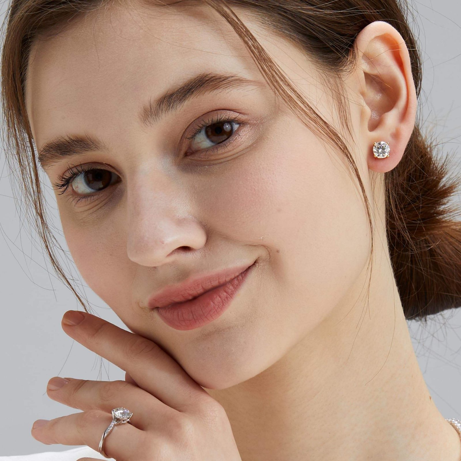 Luxury Moissanite Stud 2ct VVS 925 Sterling Silver Men Women Jewelry GRA Certificate 14K Gold Plated 6.5mm Lab Diamond Earring