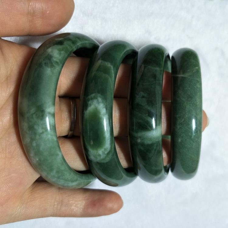 High Quality Jade Bangle 54mm-64mm Jasper Natural Width Healing Jade Bracelet for Women Gift