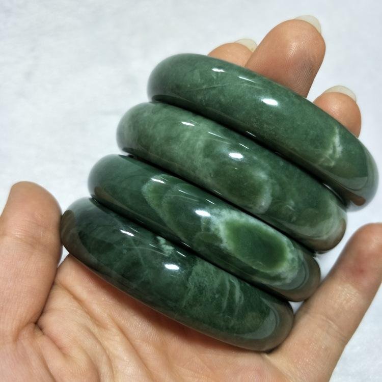 High Quality Jade Bangle 54mm-64mm Jasper Natural Width Healing Jade Bracelet for Women Gift
