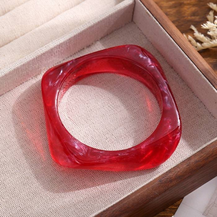 Trendy Geometric Chunky Resin Thick Bangles for Women Acrylic Bracelets Autumn Winter Jewelry Gift