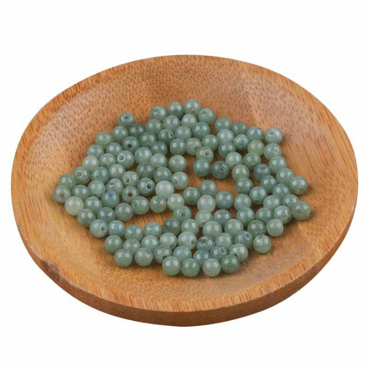 A Grade Natural Burma Jade Round Loose Beads Loose Gemstone for DIY Bracelets Jewelry Making