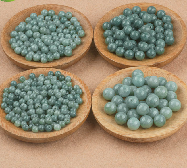 A Grade Natural Burma Jade Round Loose Beads Loose Gemstone for DIY Bracelets Jewelry Making