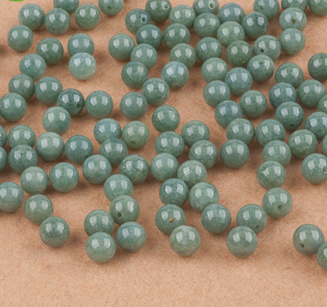 A Grade Natural Burma Jade Round Loose Beads Loose Gemstone for DIY Bracelets Jewelry Making