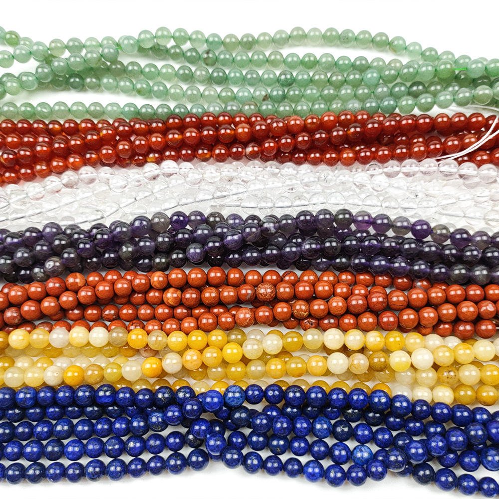 Natural Crystal Agate Jade Loose Beads 4~12mm Beaded Lapis Lazuli Aventurine Round Beads Diy Jewelry Accessories Wholesale