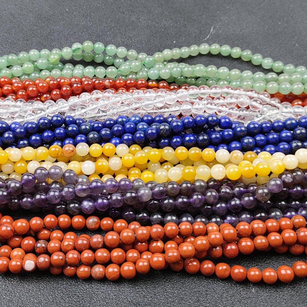 Natural Crystal Agate Jade Loose Beads 4~12mm Beaded Lapis Lazuli Aventurine Round Beads Diy Jewelry Accessories Wholesale
