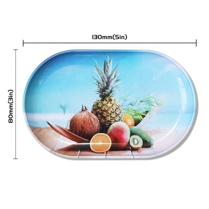 Factory Wholesale Custom Printed Metal Rolling Tray Herb Tobacco Smoke Serving Tin Tray