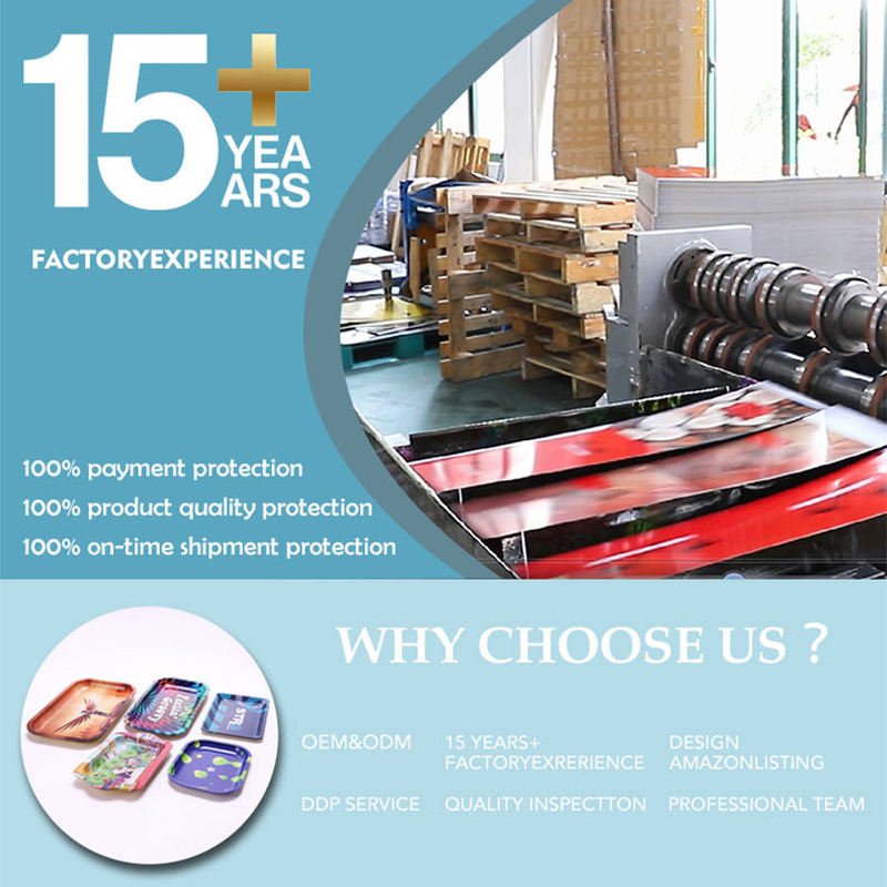 MOQ Custom Size Metal Tin Tray Rolling Tray Wholesale