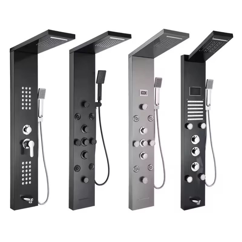 Luxury Multi-functional Hot Cold Shower Panel High Quality Stainless Steel Wall Mounted Shower Panel