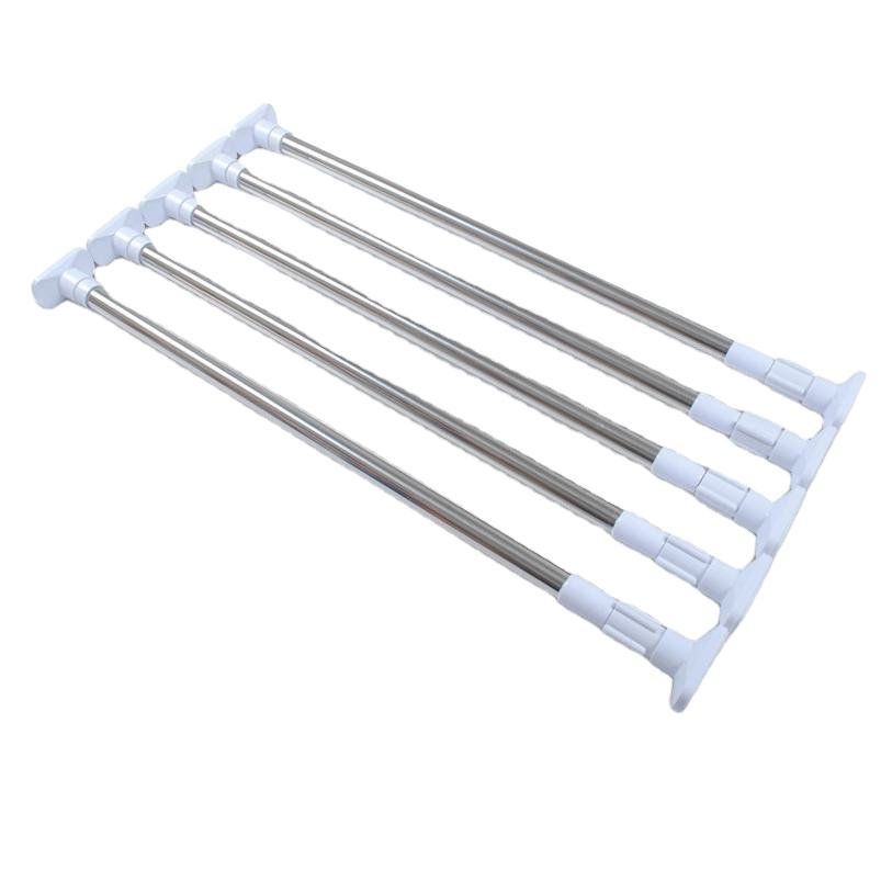 Shower Curtain Rods and Rails 2022 Curtains Hot Sale Modern New Fashion Self Adhesive Set Stainless Steel Bay Window Curtain Rod