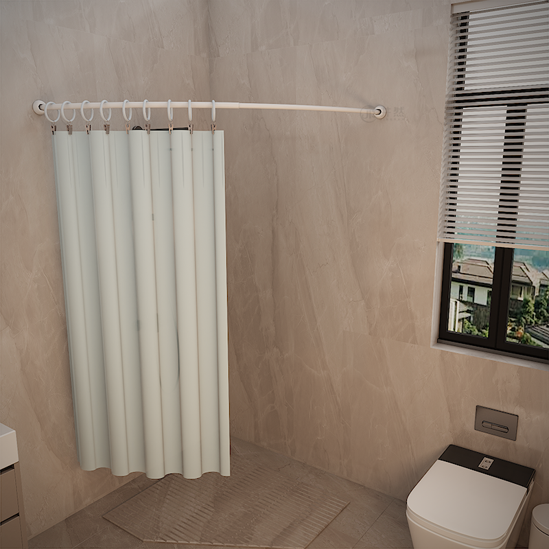Factory Direct Sales Mall Stalls Crew Shower Curtain Iron Telescopic Curved Rod Modern Design for Home Bathroom