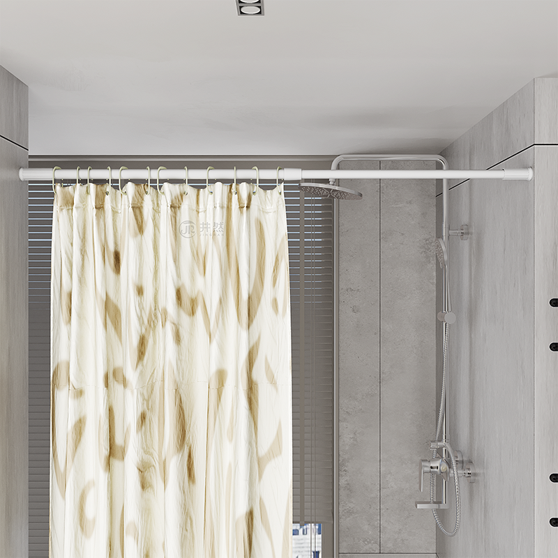 110-200cm Single Adjustable Tension Aluminum Eco-Friendly Jingran Curtain Rod Pillar Shape Bathroom Multi-Use Pole Shower