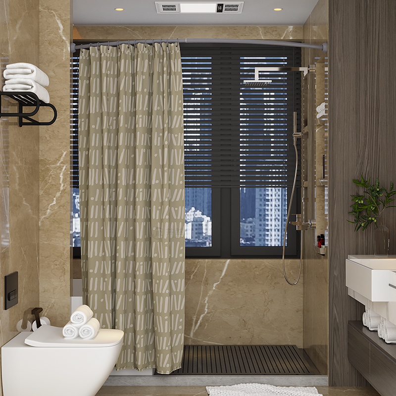 Factory Special Price Curved Iron Modern Telescopic Rod Corner Adjustable Shower Curtain Rod for Bathroom