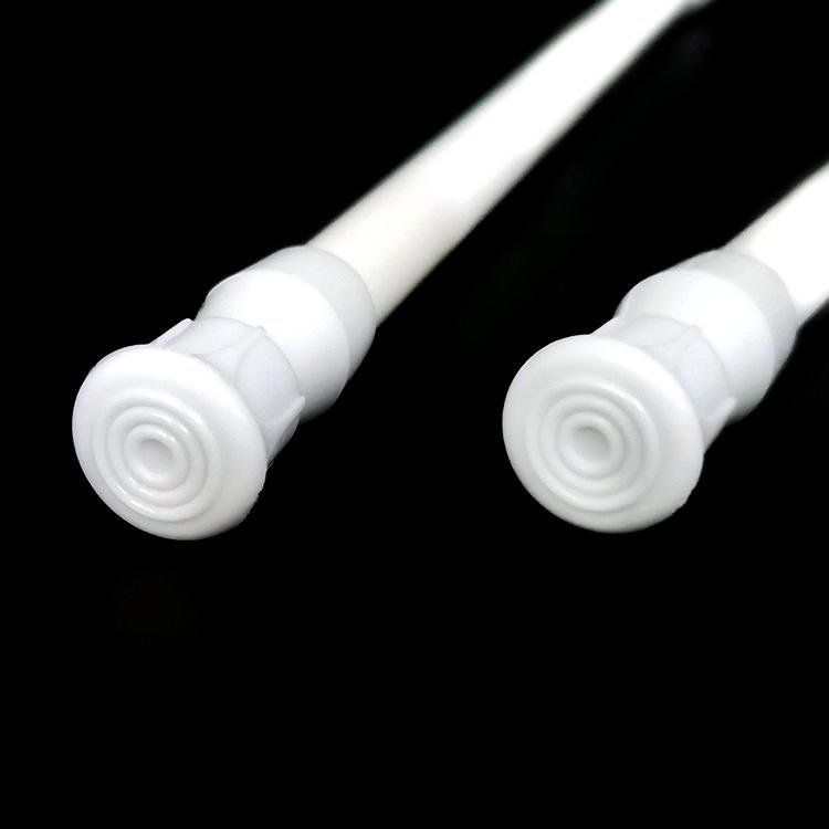 Adjustable Tension Telescopic White Curtain Rod, Shower Curtain Rods for Bathroom Kitchen Window#