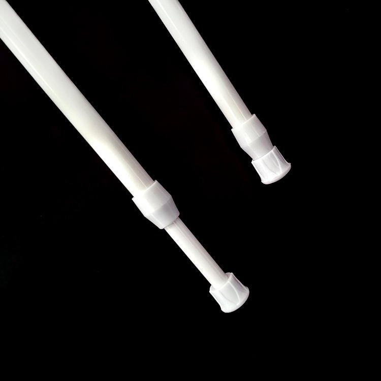 Adjustable Tension Telescopic White Curtain Rod, Shower Curtain Rods for Bathroom Kitchen Window#