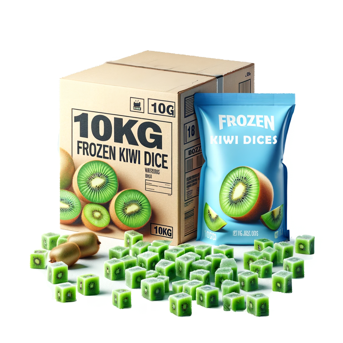 Wholesale IQF Frozen Kiwifruit Quick Frozen Kiwi in Whole Sliced Block Patterns Sweet Taste Carton Packaging Available Bulk Sale