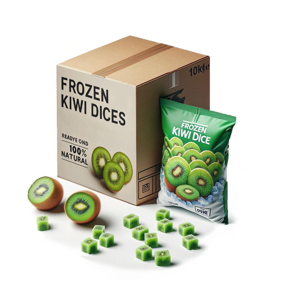 OEM/ODM High Quality Hot Sell China Factory Frozen Fruit Food for Wholesales and Retail IQF Frozen Peeled Kiwi Sliced Diced