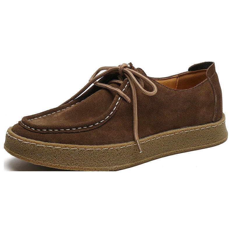 Manufacturer Custom Cow Suede Leather Loafers Walking Style Casual Shoes Brown Suede Sneakers for Men