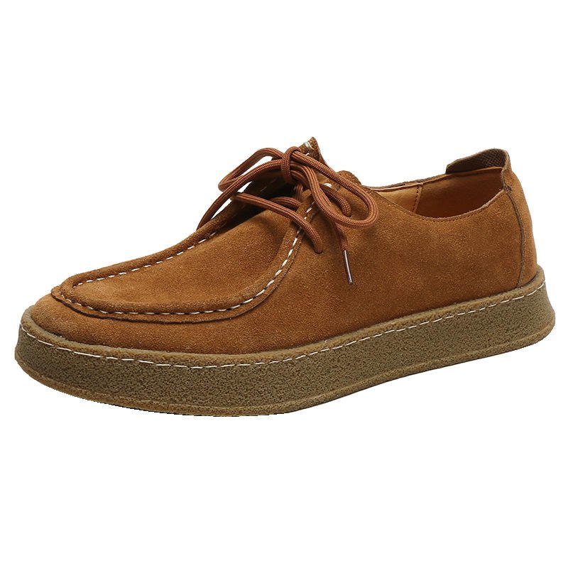 Manufacturer Custom Cow Suede Leather Loafers Walking Style Casual Shoes Brown Suede Sneakers for Men