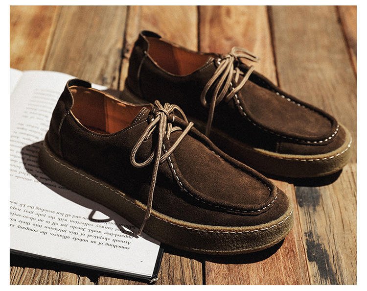 Manufacturer Custom Cow Suede Leather Loafers Walking Style Casual Shoes Brown Suede Sneakers for Men
