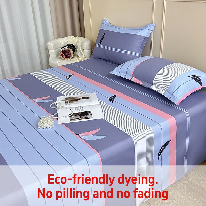 Wholesale Custom 100% Cotton Sheet Fitted Flat Sheets Bedsheets Sets Queen Size Bed Sheet King Size Flat Sheets Super Soft