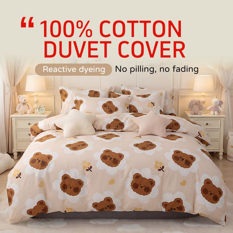 Wholesale Custom Colour Bed Sheet Duvet Cover 100% Cotton Bedding Set King Size Queen Size Full Sheets Sets Super Soft Luxury
