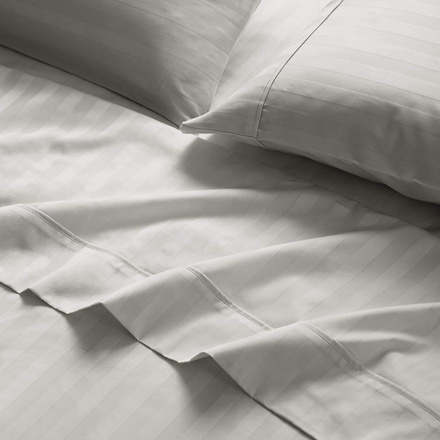 100% Cotton Customize Twin Full Queen king Hotel Linen Stripe Bed Sheet Flat Sheet for Hotel and Spa Used