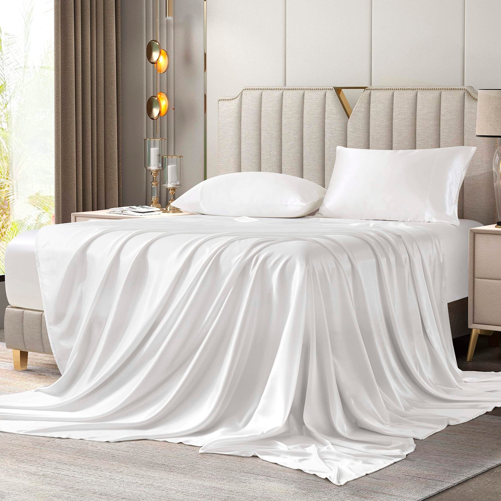 Customized Colors Hotel Quality New Bamboo Soft Luxury Bamboo Bed Sheet Sets Bamboo Flat Sheet Fitted Sheet with Pillow case