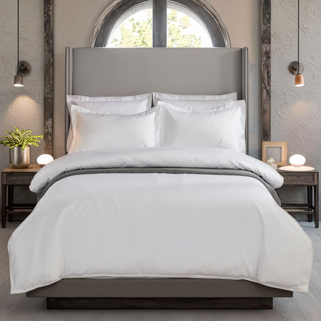 Soft Customized White Soft Colors Polyester/ Cotton Bedding Set Luxury Comforter Linen Bedding Set Flat Sheet Sets