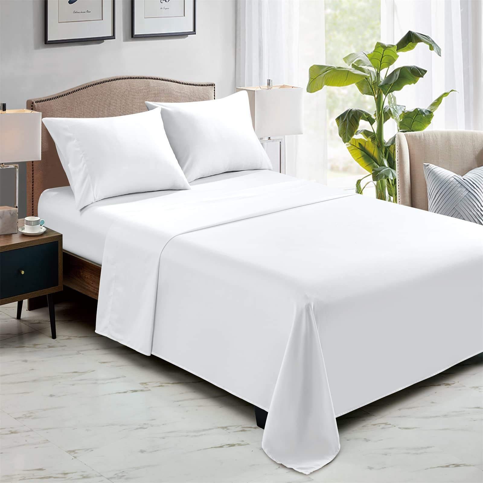 Soft Customized Luxury Quality Hotel Bed Sheet Sets White Cotton Hotel Flat Sheet Sets Hotel Fitted Sheets Sets With Pillow Sham